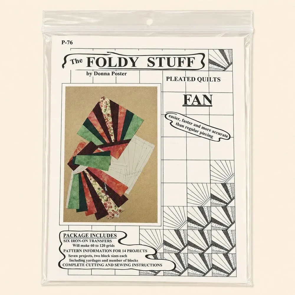 The Foldy Stuff Pleated Quilt Patterns Donna Poster Lot 4 Log Cabin Fan Chevron